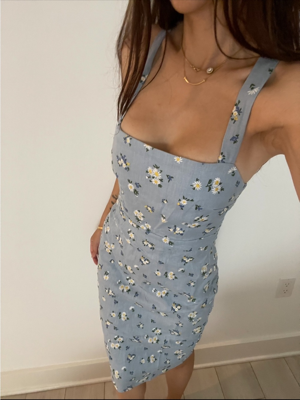 Reformation blue floral midi dress